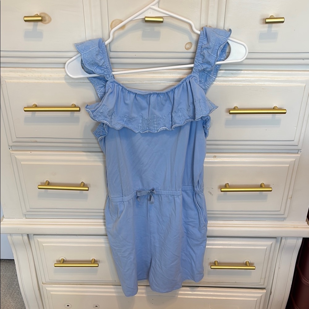 Crown & Ivy Light Blue Ruffled Kids Romper